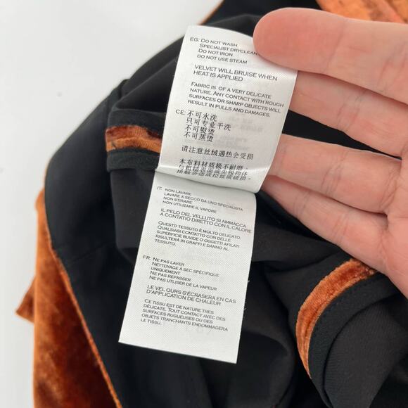 Ellery Cooly Chant Cropped Crushed-Velvet Flared Pants Copper Women's Size 8 - Picture 8 of 16